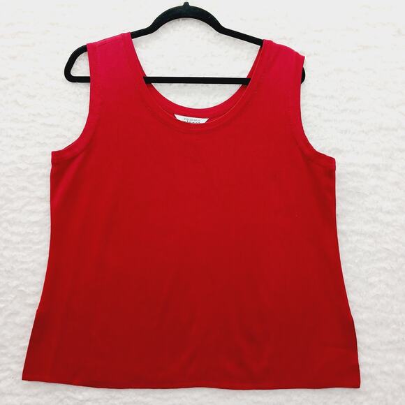 Tank Top Size XL Christmas Red Knit Minimalist Quiet Luxury Capsule Wardrobe - Picture 1 of 11